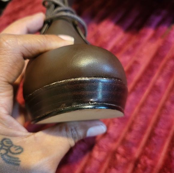 EUC: Torrid B Choco Knee Lace Combat Wedge Boot - Picture 4 of 11